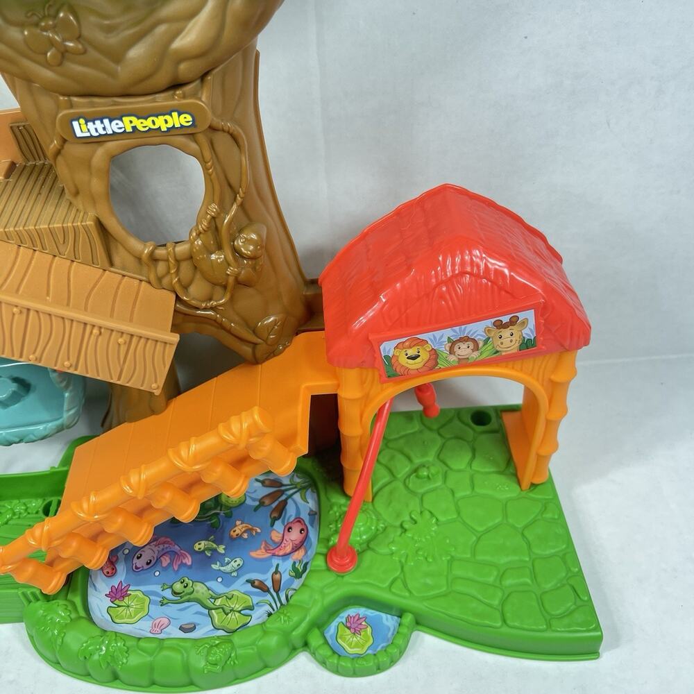 Fisher Price Little People Big Animal Zoo Treehouse Swing Pond Playset Only - Picture 3 of 5